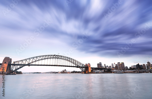 View of Sydney Harbor in a cloudy day