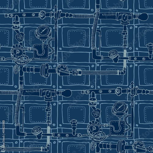 seamless pattern in the style of steam punk