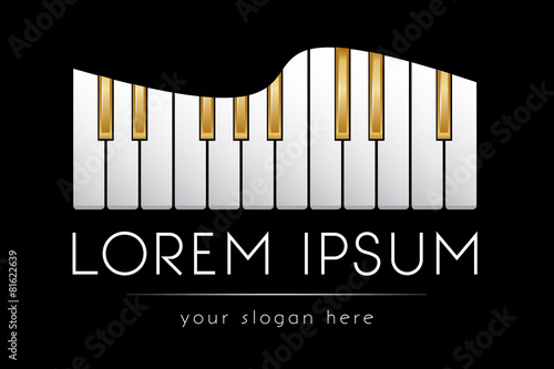Logo template, music, piano keys, vector