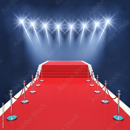 Red carpet event with spotlights , Award ceremony