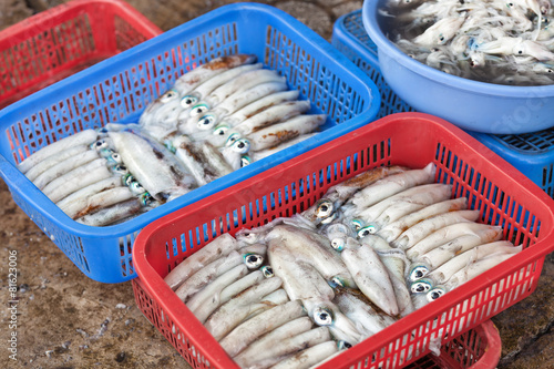 Traditional asian fish market photo