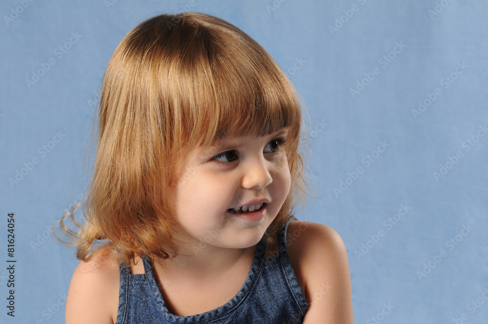 Girl looking aside with smile Girl looking aside with smile