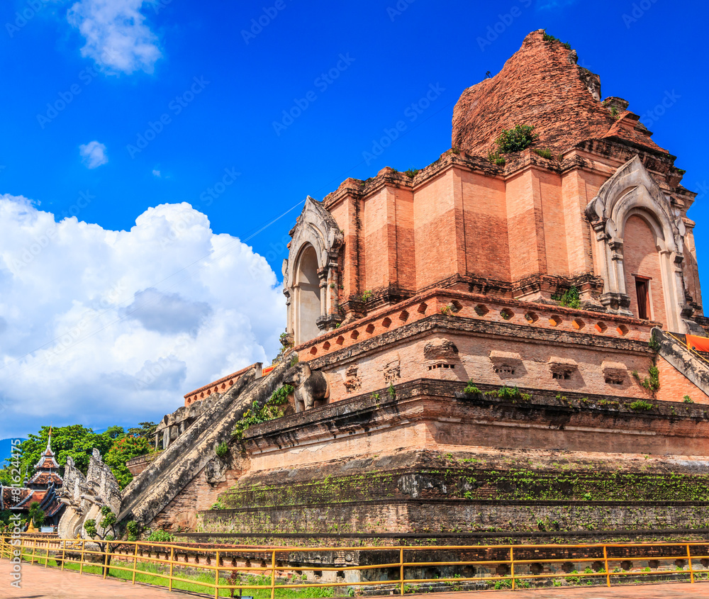 Ancient pagoda at Wat Chedi Luang in Chiangmai province Thailand Ancient pagoda at Wat Chedi Luang in Chiangmai province Thailand