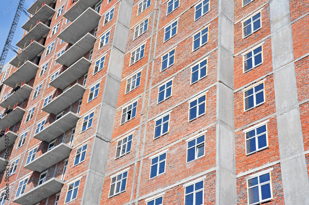 Fototapeta premium Building construction site from concrete and brick