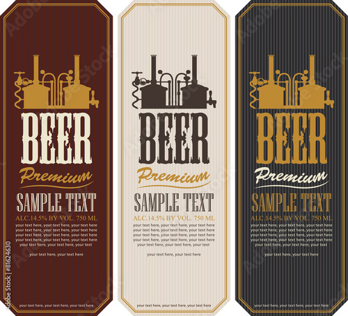 Beer labels with the machine to make beer