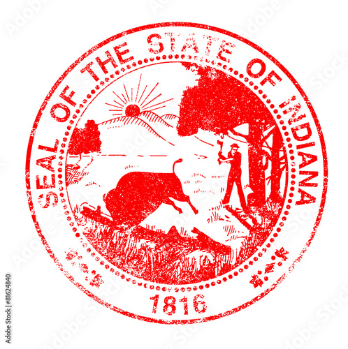 Indiana Seal Rubber Stamp
