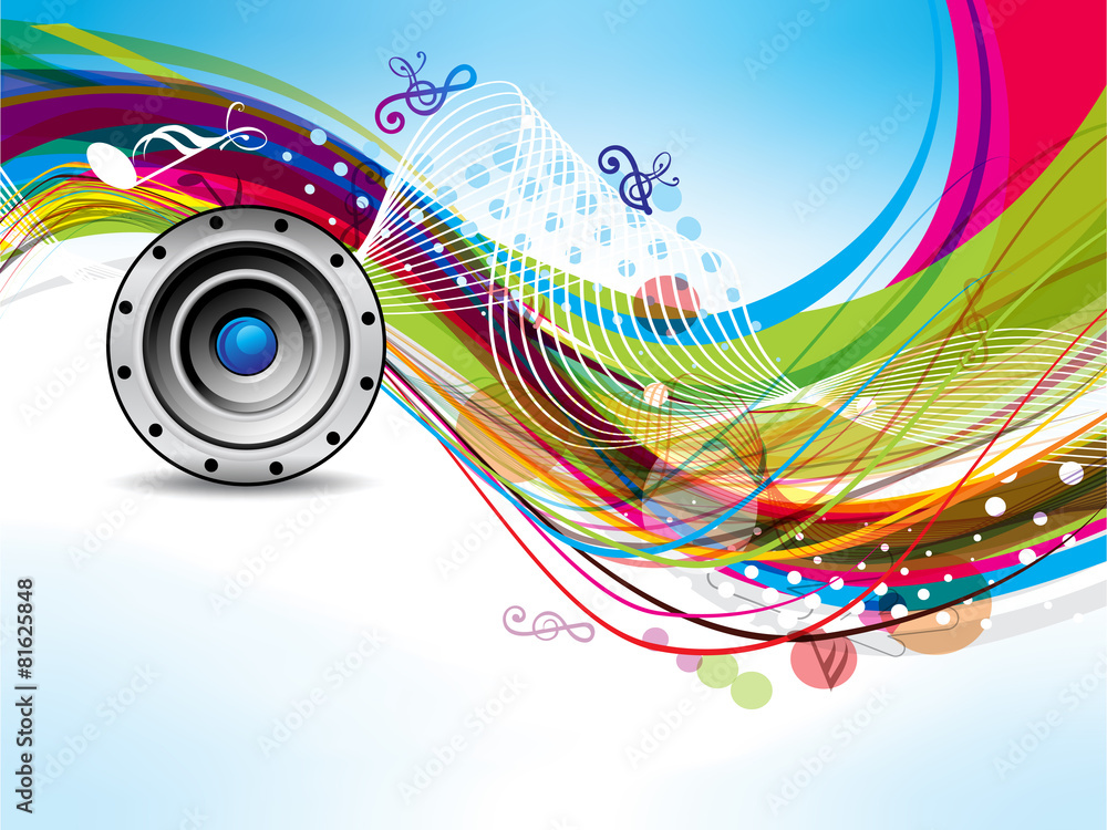 colorful musical wave background vector illustration
