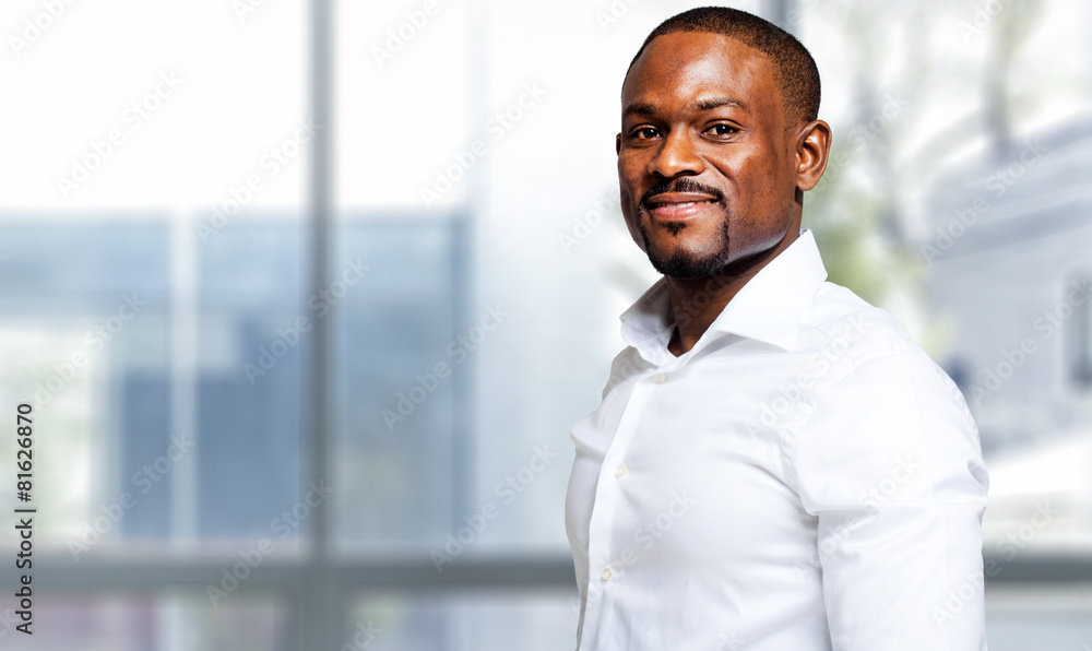 Fototapeta premium Confident african businessman in his office