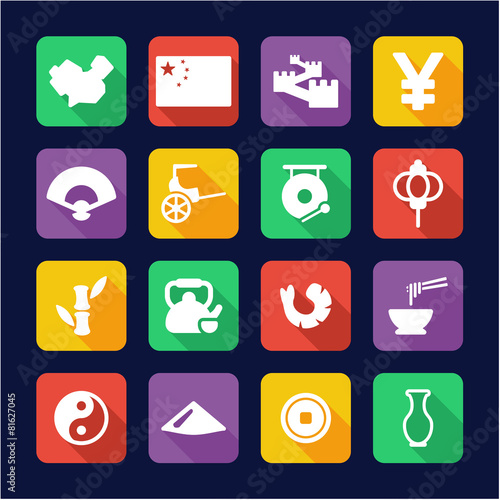 China Icons Flat Design