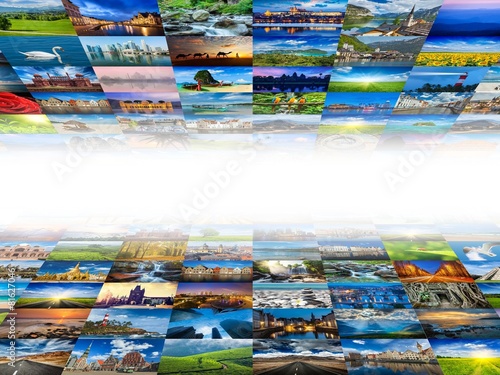 Multimedia background of many images