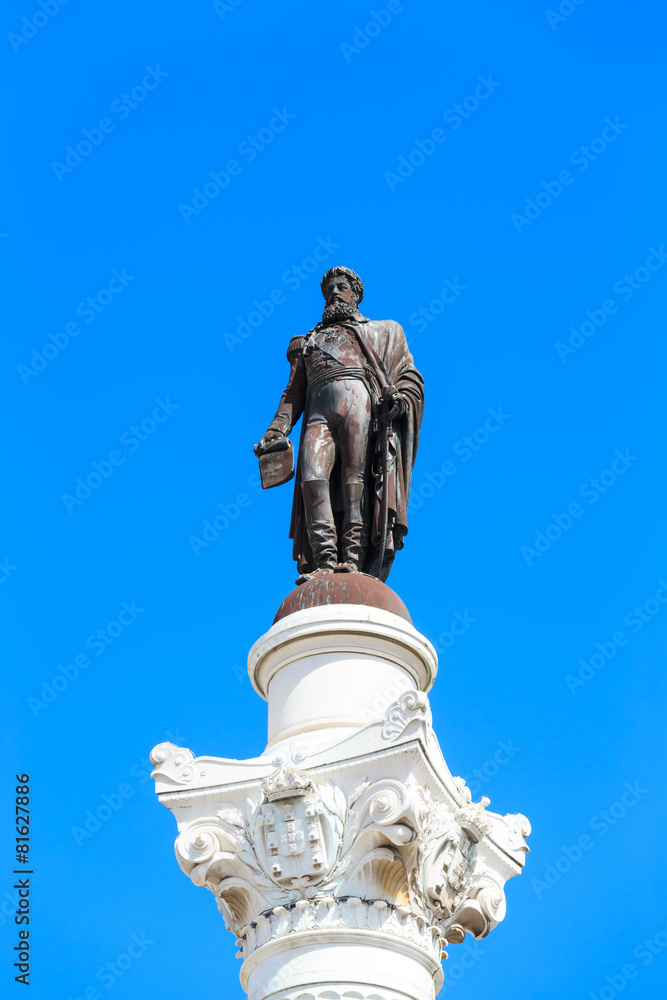 Statue of Don Pedro IV on the Don Pedro square also called Rossi