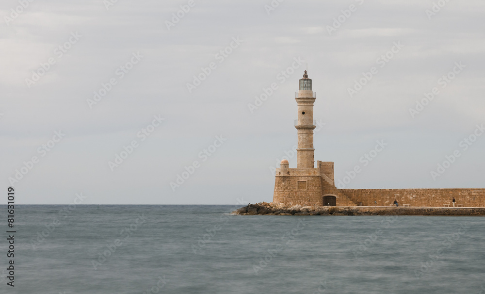 Lighthouse of  Chania town in  Crete, Greece