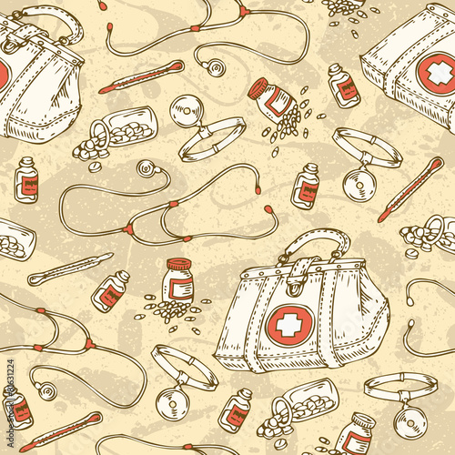 Medicine Seamless Vector Pattern