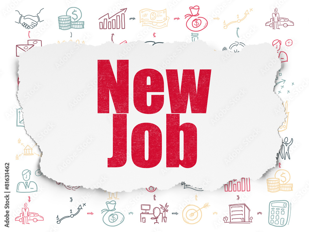 Fototapeta premium Business concept: New Job on Torn Paper background