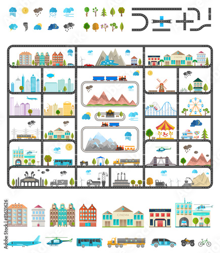 Elements of Modern City - Stock Vector