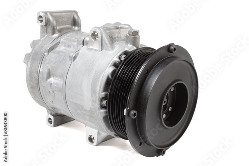automotive air conditioning compressor on a white background