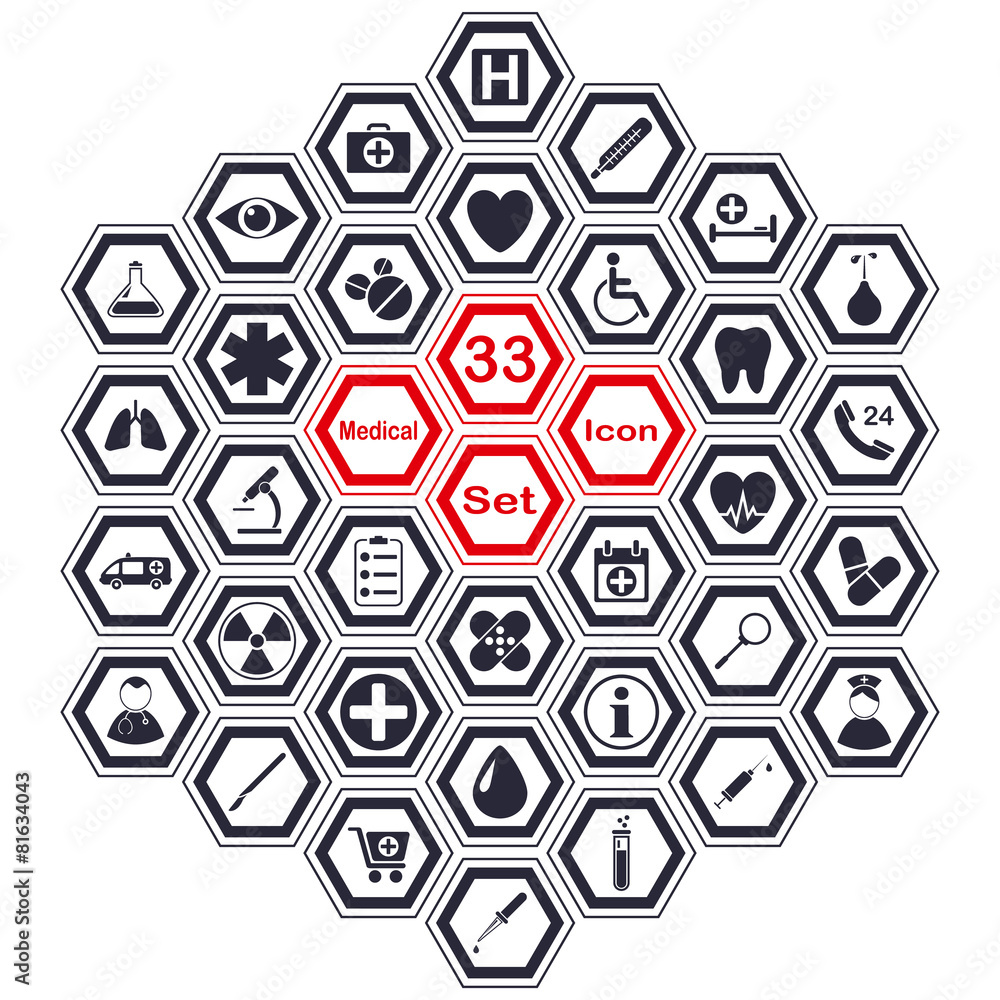 Set of polygon medical icons Set of polygon medical icons
