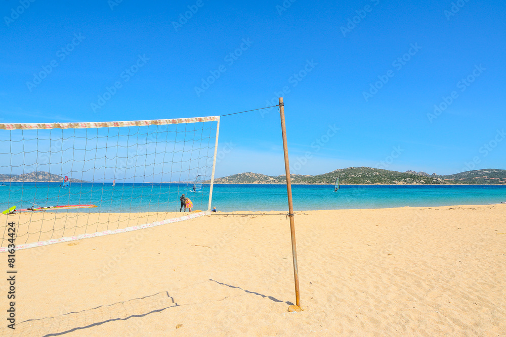 beach volley net and surfboards in Porto Pollo beach volley net and surfboards in Porto Pollo