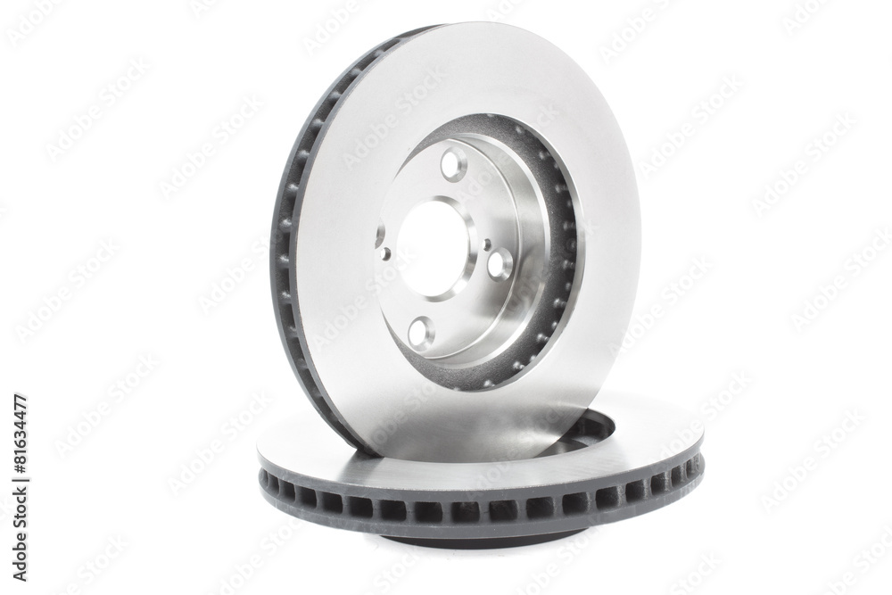 Naklejka premium two ventilated discs on a white background