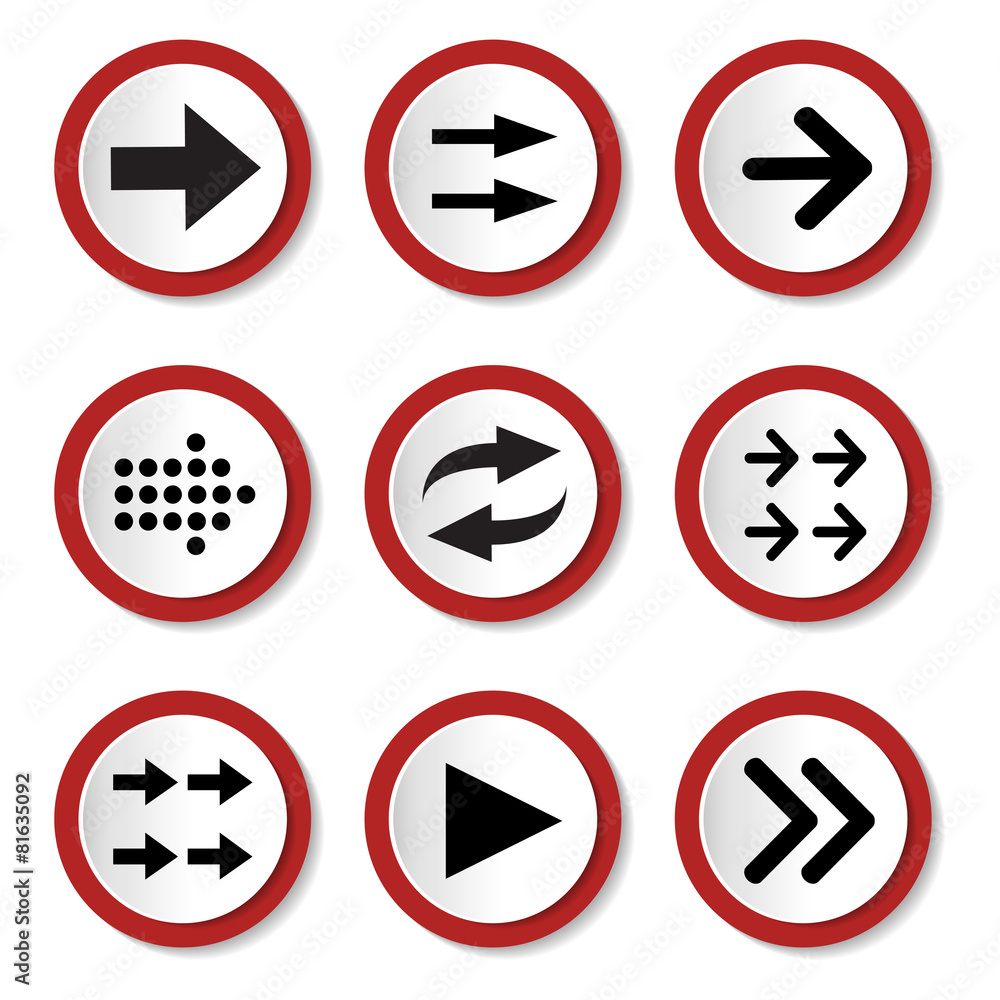 Set of Arrows on Buttons Set of Arrows on Buttons