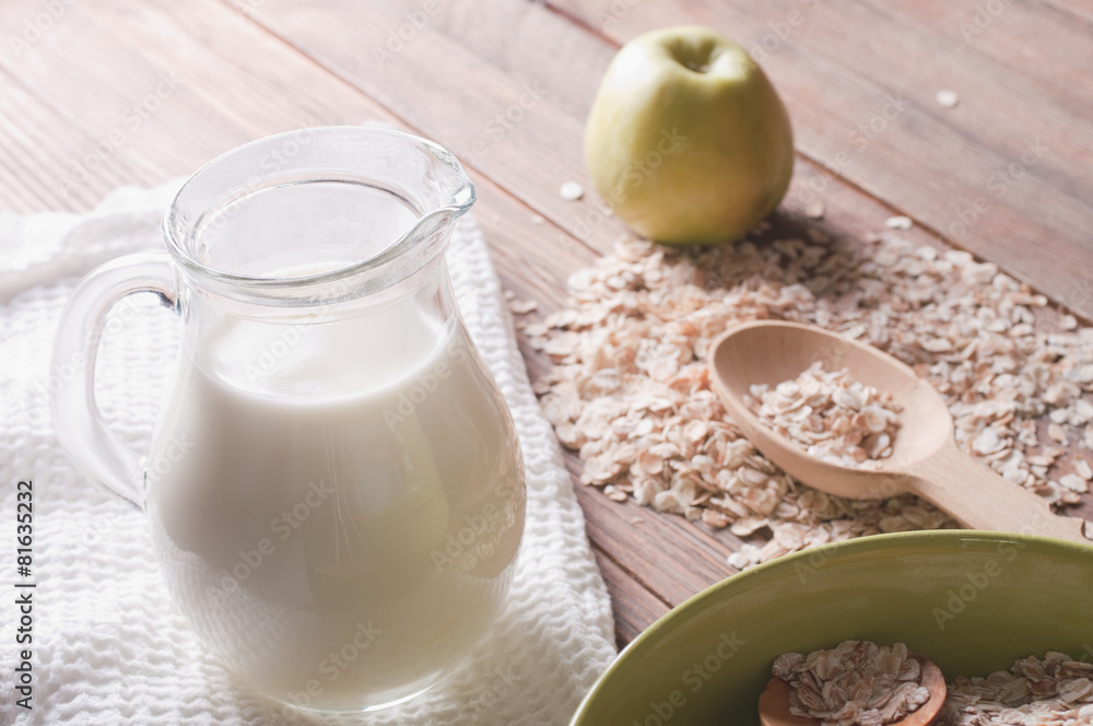 oat-flakes and milk oat-flakes and milk