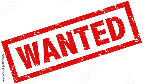 Wanted stempel rot