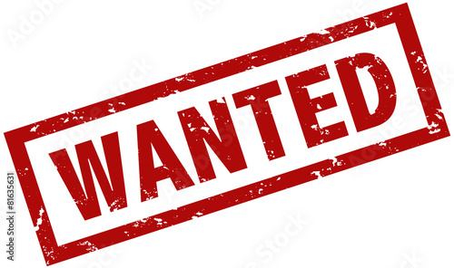 Wanted stempel rot