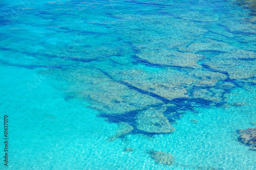 crystal clear water in Capo Testa