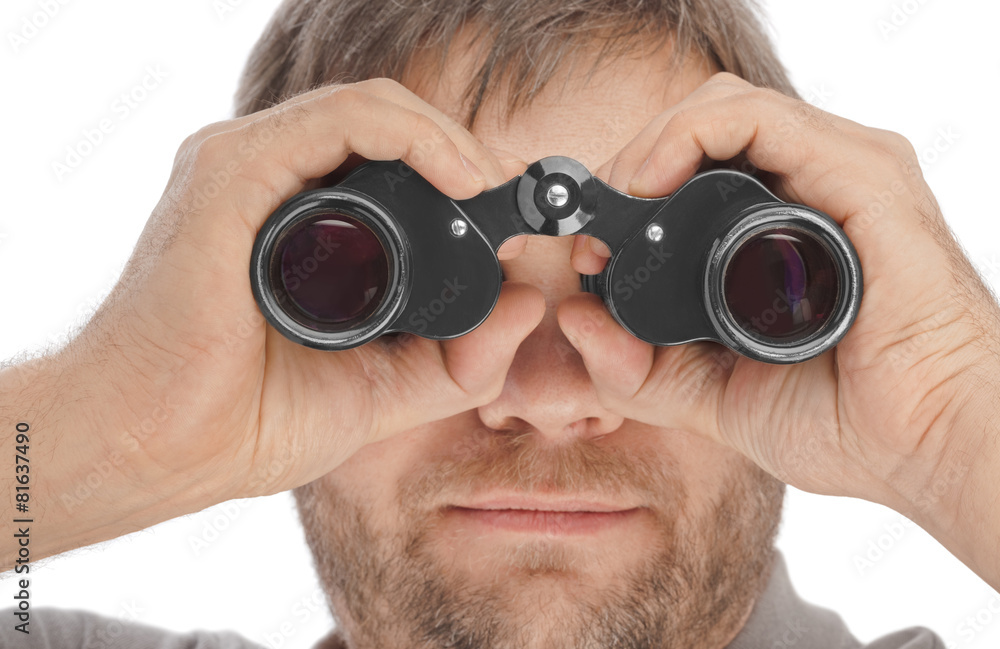 Man with binoculars Man with binoculars
