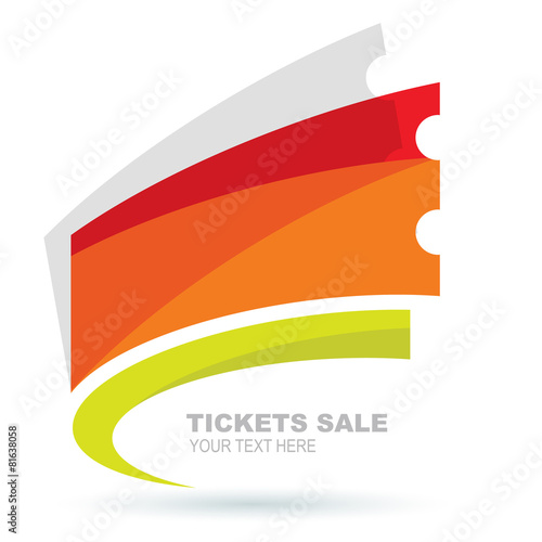 Abstract colorful ticket illustration background. Vector logo de