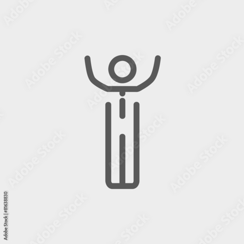 Winner man thin line icon
