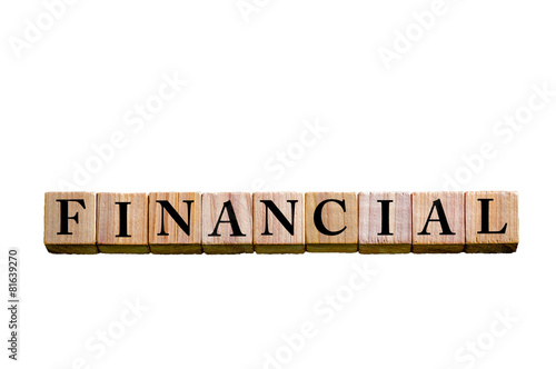 Word FINANCIAL isolated on white background