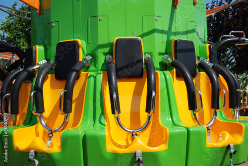 Seats of free fall tower photo