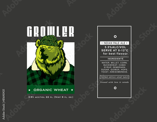 beer label green bear