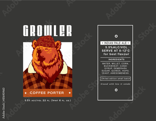 beer label orange bear