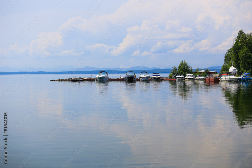 Boats at pier