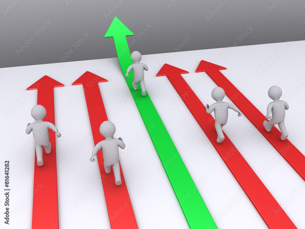 Businessman is running on the successful path Businessman is running on the successful path