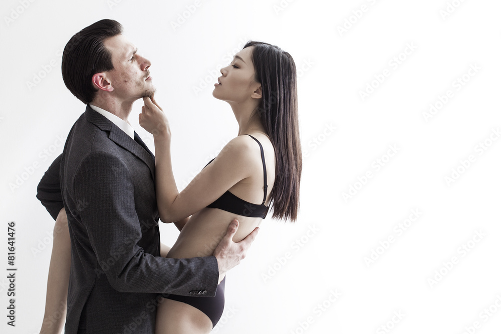 Beautiful chinese model flirting with businessman Beautiful chinese model flirting with businessman