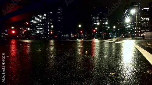 Rainlapse of reflections in Tokyo