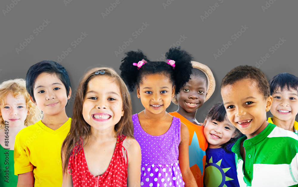 Diversity Children Friendship Innocence Smiling Concept Diversity Children Friendship Innocence Smiling Concept
