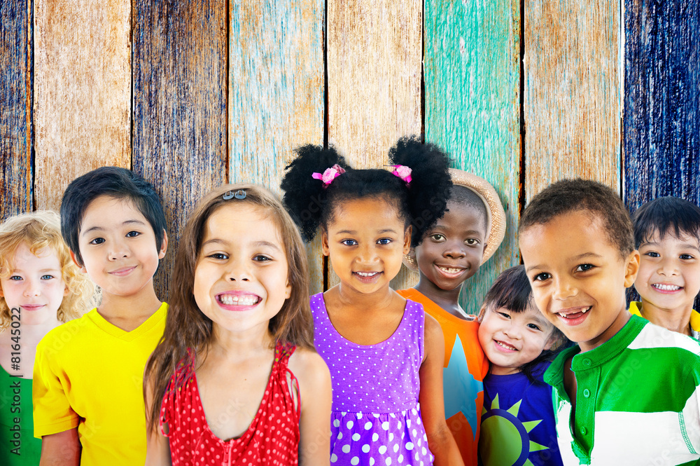 Diversity Children Friendship Innocence Smiling Concept Diversity Children Friendship Innocence Smiling Concept