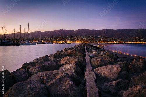 Jetty at the harbor, in Santa Barbara, California.