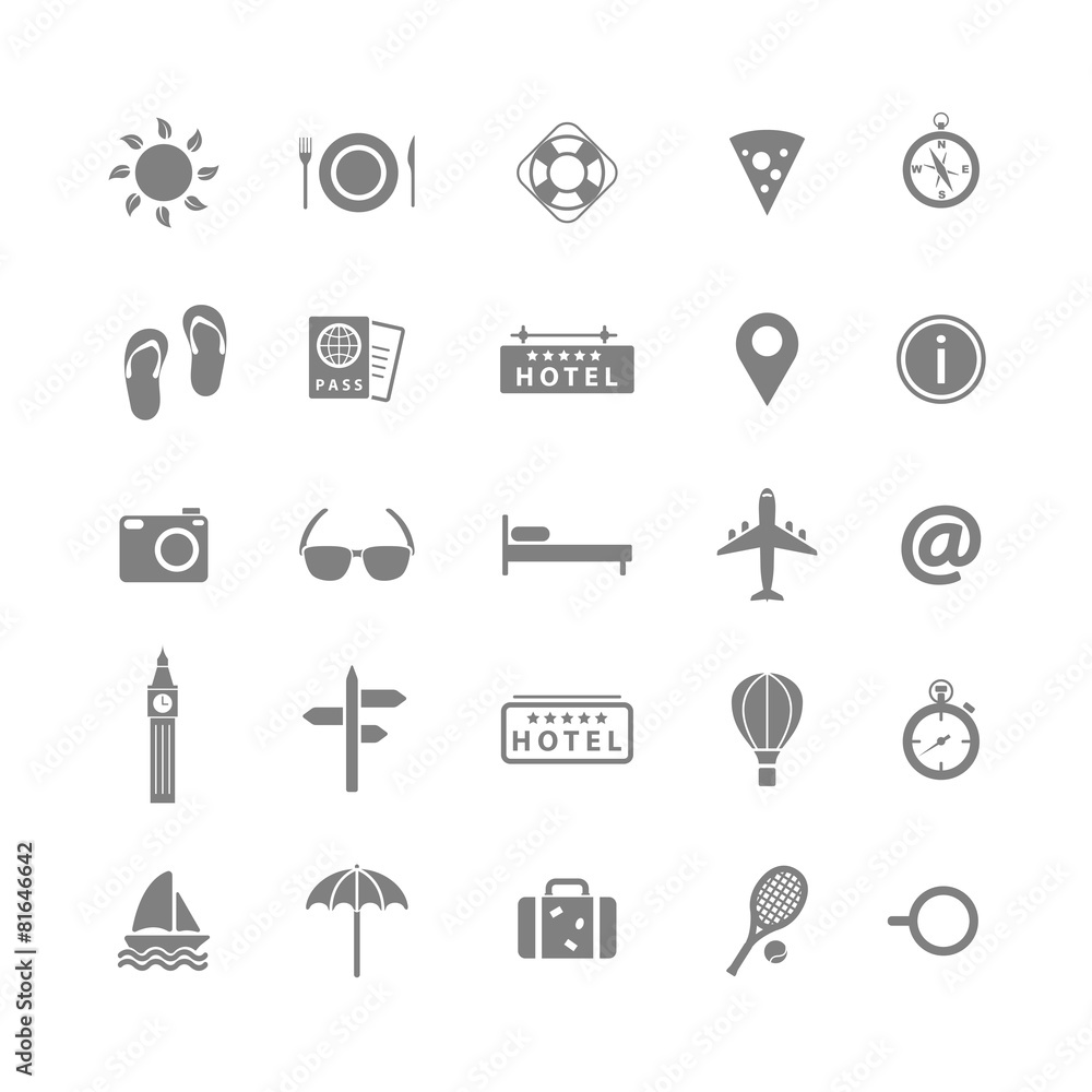 Summer holiday icons Summer holiday icons