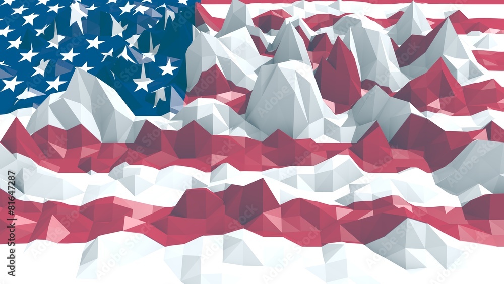 usa national flag on low poly surface usa national flag on low poly surface