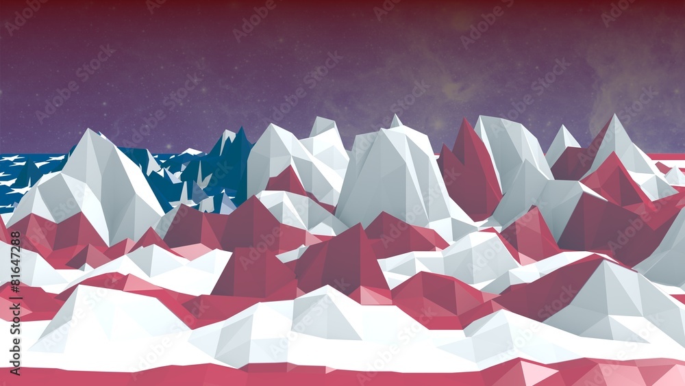 usa national flag on low poly surface usa national flag on low poly surface