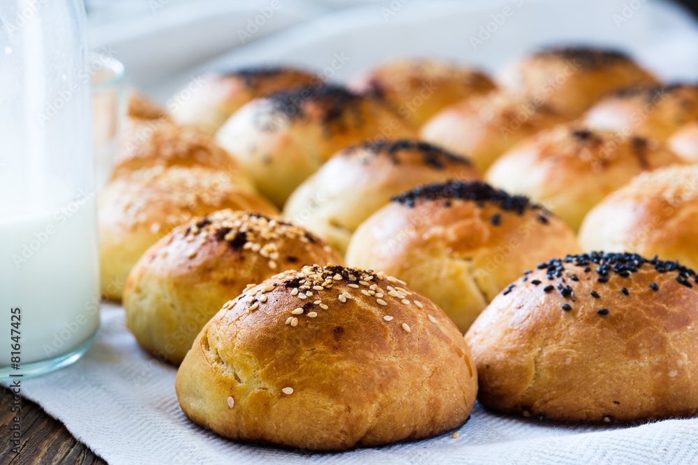 Buns with sesame