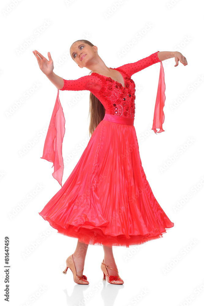 Naklejka premium The Latino dancers in ballroom