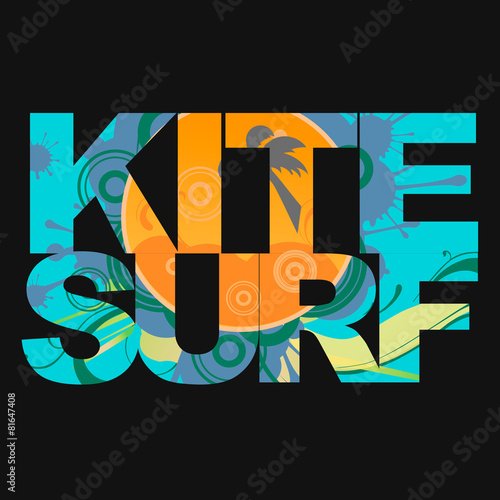 Surfer typography, t-shirt graphics, vectors