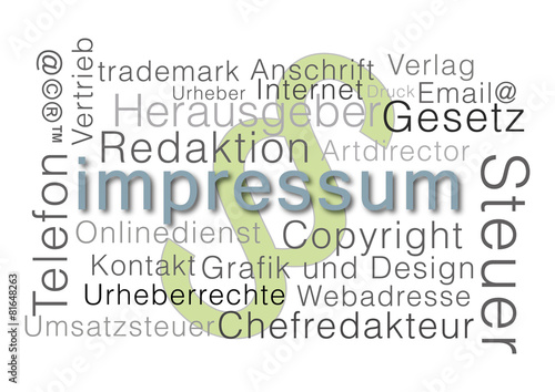 Impressum als Hintergrund