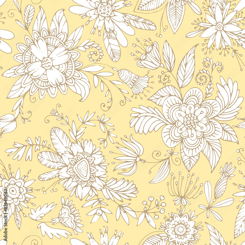 Yellow seamless flower pattern